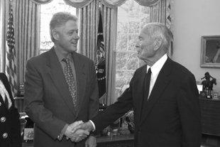Gilbert F. White and U.S. president Clinton