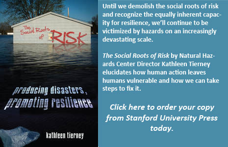 Cover image for Kathleen Tierney's book The Social Roots of Risk