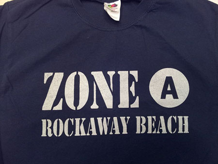 A popular t-shirt being sold on the Rockaway Beach boardwalk