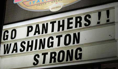 Washington Panther & Washington Strong sign 6 days after tornado