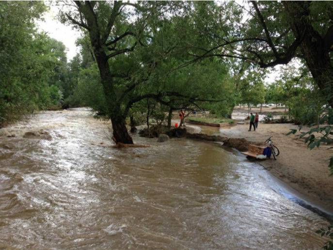 Pic 2. Popular recreational area along Boulder Creek, September 14th, 2015. © Jamie Vickery