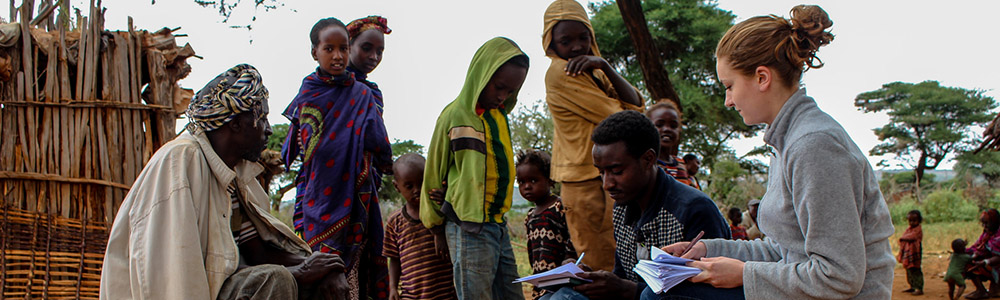 Researchers conducting surveys