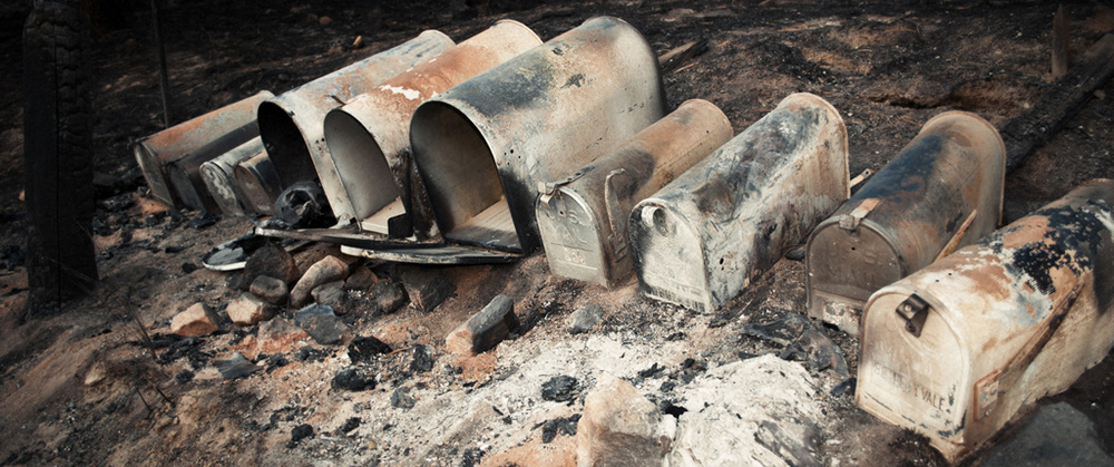 burnt mailboxes