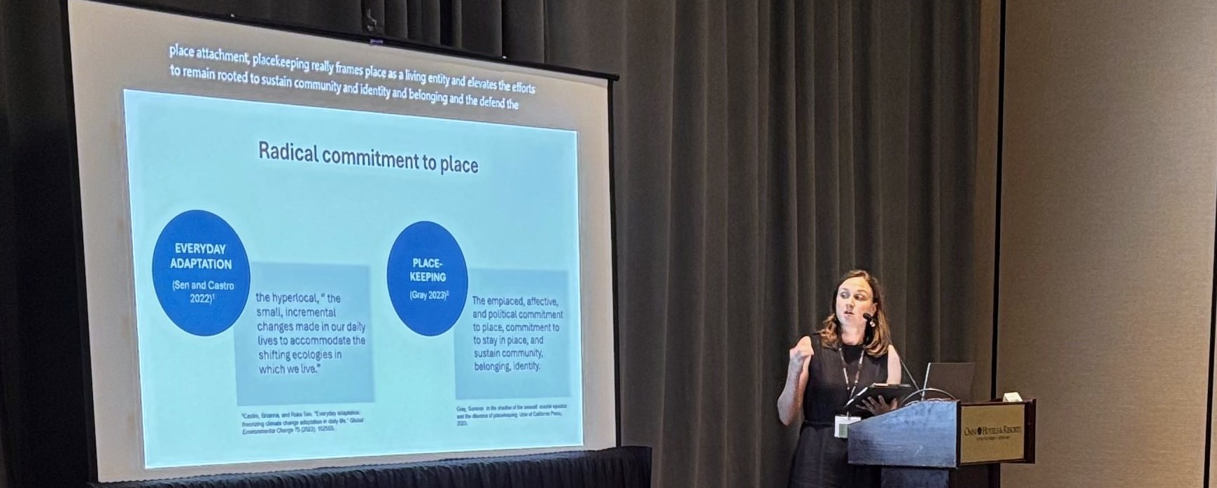 Panelist gives a presentation with PowerPoint slides