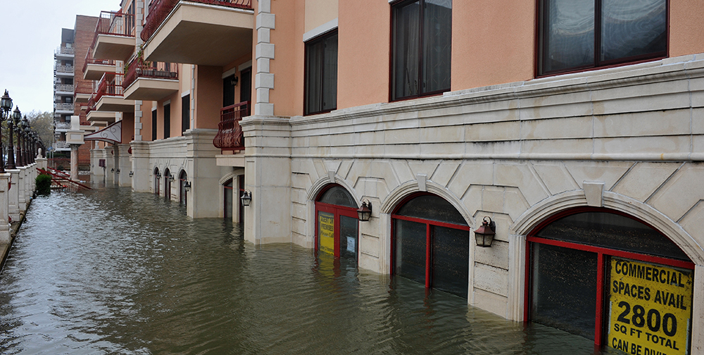 image of flooded buildings