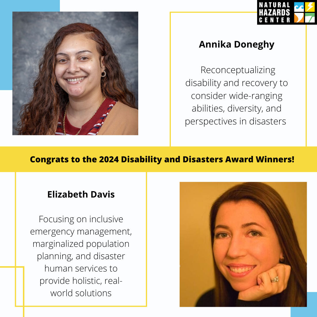 Disability and Disasters Award Winner