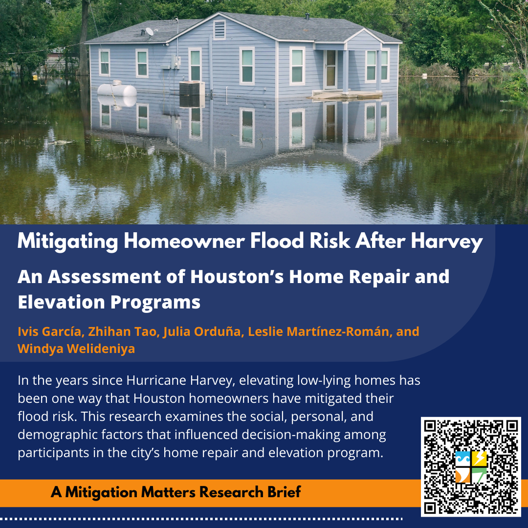 The latest #MitigationMatters research report examines how Houston's home repair and elevation program and the way it has transformed some neighborhoods and not others.