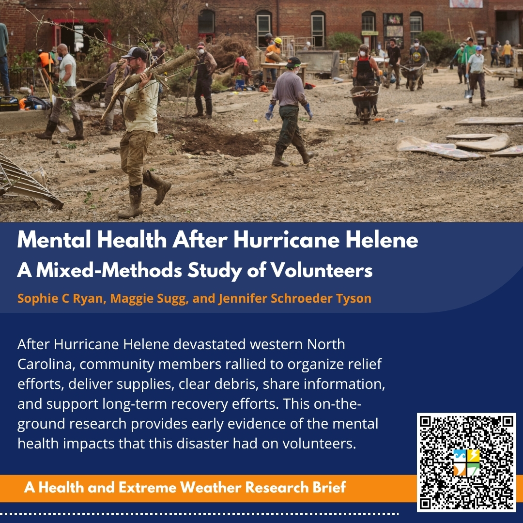 The latest Health and Extreme Weather research addresses gaps in understanding about mental health risk and resilience.