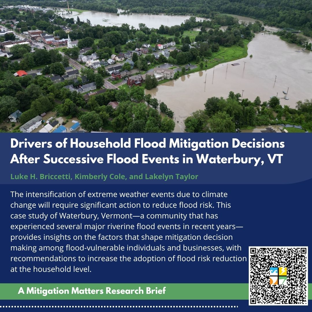The latest Mitigation Matters research report provides insights to advance household risk reduction in communities facing repetitive floods.