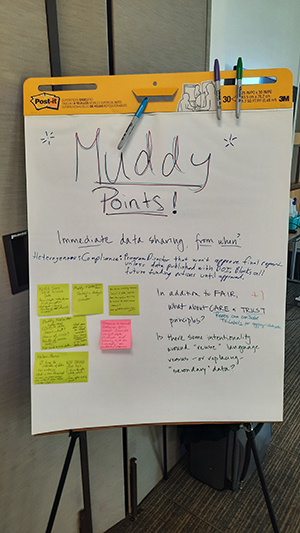Image of an idea board used at the open data workshop