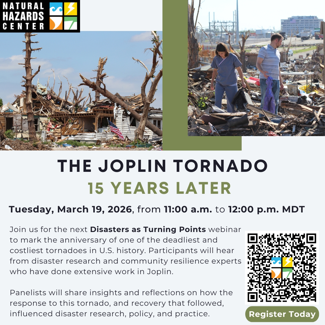The Joplin Tornado at 15, Disasters as Turning Points Webinar