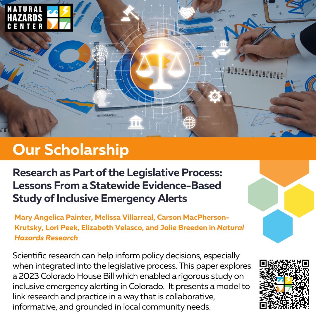 Research is one avenue for a state legislature to build stronger evidence for policy. This case study examines a bill-sponsored research project to advance understanding of the state of emergency alerts and warnings in Colorado.