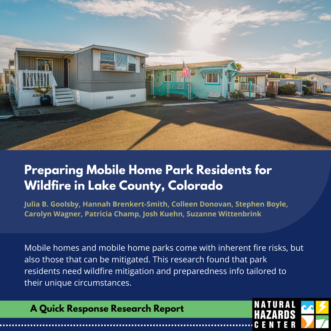 Preparing Mobile Home Park Residents for Wildfire in Lake County, Colorado