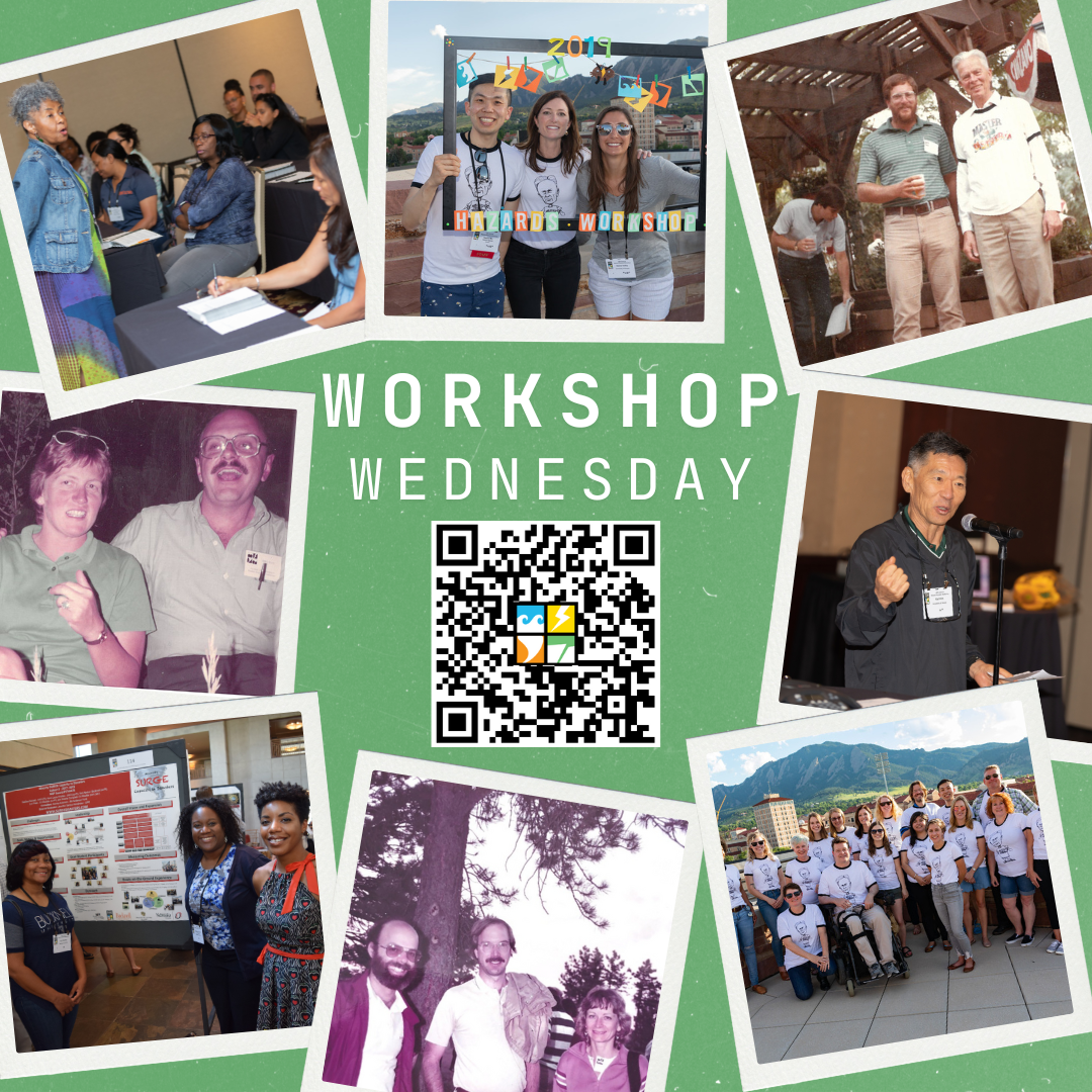 The Natural Hazards Workshop is a place where we come together to advance research and its applications. In anticipation of our 50th gathering, each week we'll share photos from years past. Reply below or use #NHCWorkshopWednesday to share yours too!