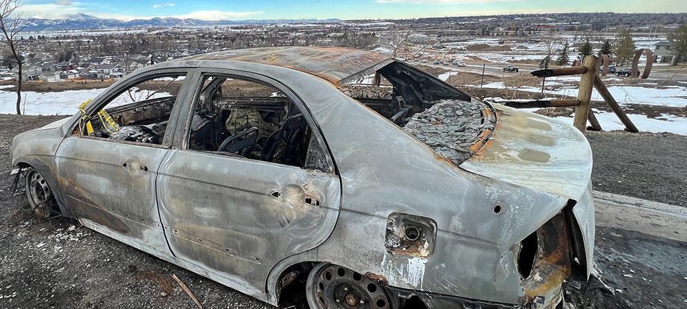 Burned Car Marshall Fire