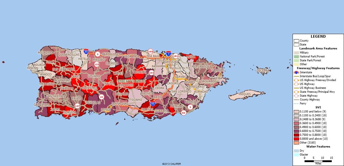 Puerto Rico Social Vulnerability Index by County