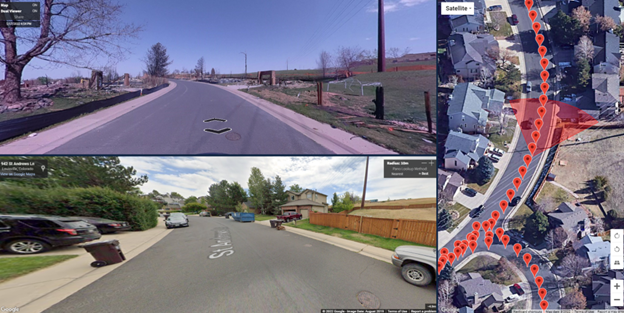 Site Tour 360 Imagery of Marshall Fire